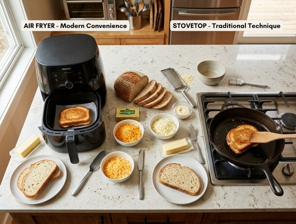 Air Fryer vs Stovetop for Grilled Cheese Sandwich - Modern Convenience Versus Traditional Technique