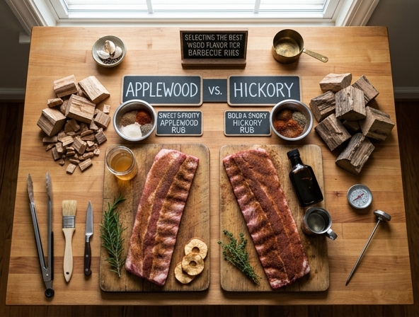 Applewood vs Hickory for Barbecue Ribs - Selecting The Best Wood Flavor