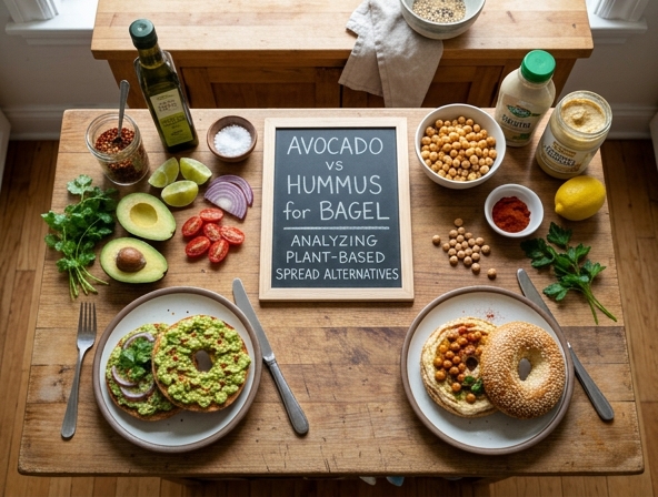 Avocado vs Hummus for Bagel - Analyzing plant-based spread alternatives