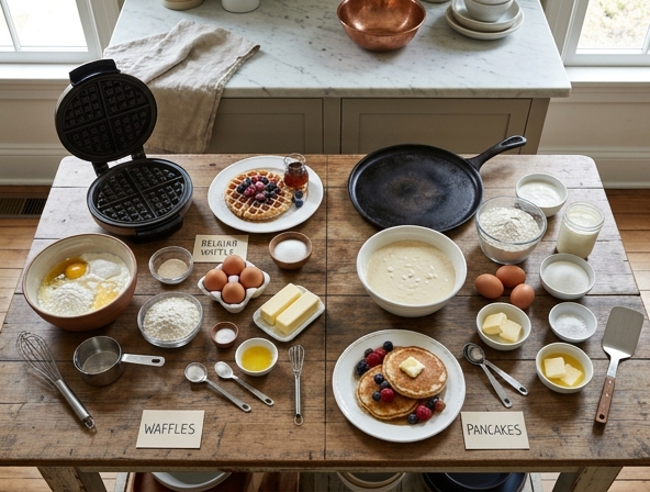 Belgian Waffle vs Standard Pancakes - Comparing Breakfast Staples