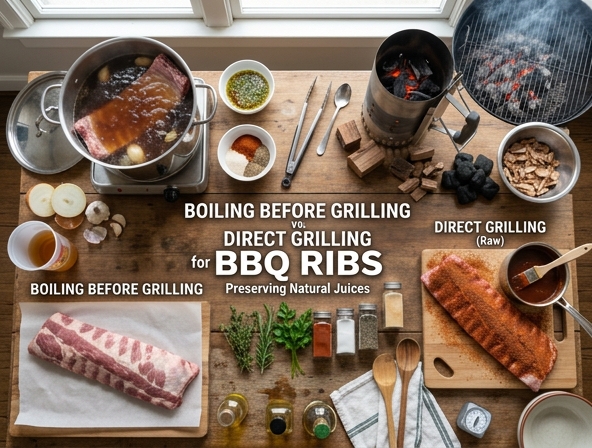 Boiling Before Grilling vs Direct Grilling for Barbecue Ribs - Preserving Natural Juices