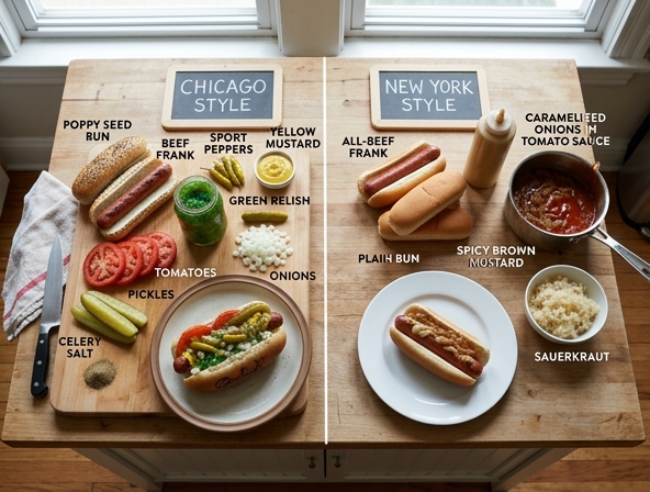 Chicago vs New York for Hot Dog - Regional Style Comparison