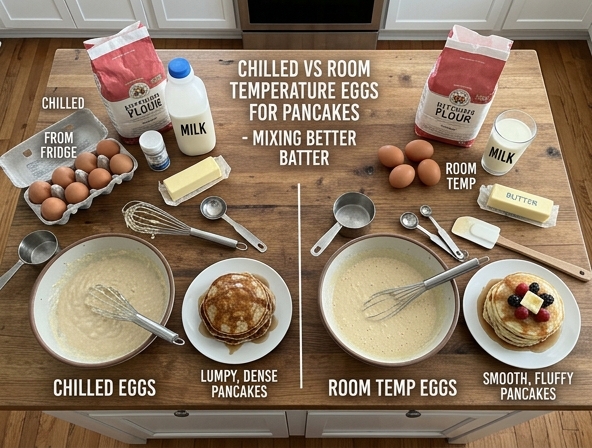 Chilled vs Room Temperature Eggs for Pancakes - Mixing Better Batter
