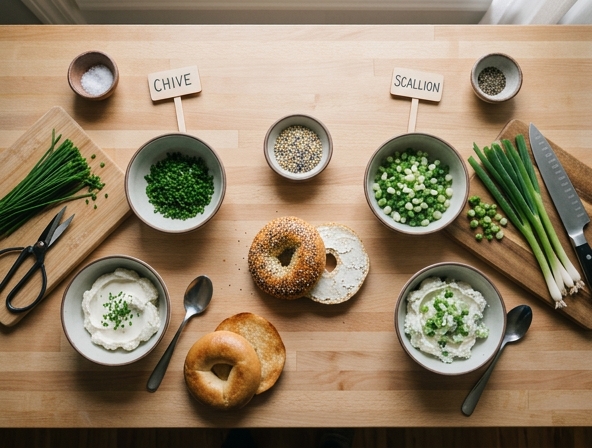 Chive vs Scallion for Bagel - Selecting the best cream cheese mix