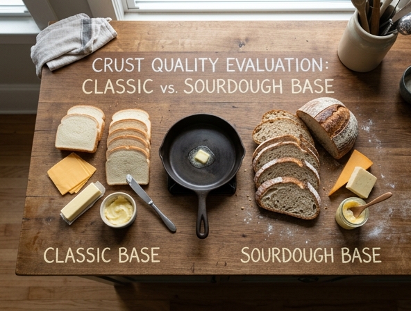 Classic vs Sourdough Base for Grilled Cheese Sandwich - Evaluating Overall Crust Quality