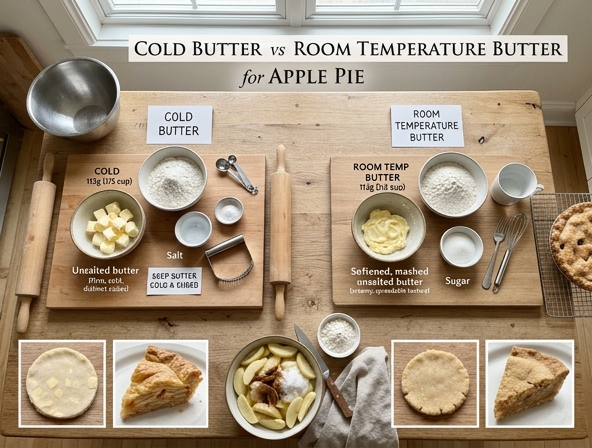 Cold Butter vs Room Temperature Butter for Apple Pie - The Secret to Laminating Layers