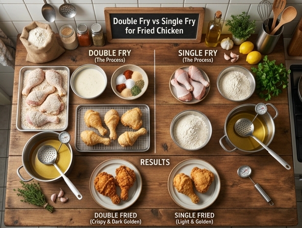 Double Fry vs Single Fry for Fried Chicken - Mastering Professional Crunch