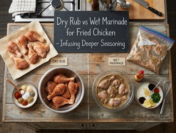 Dry Rub vs Wet Marinade for Fried Chicken - Infusing Deeper Seasoning