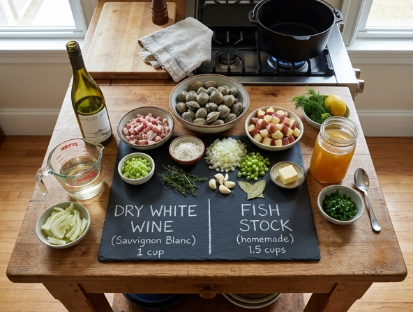 Dry White Wine vs Fish Stock for Clam Chowder - Evaluating Liquid Bases