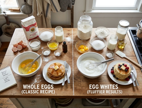 Egg Whites vs Whole Eggs for Pancakes - Getting Fluffier Results