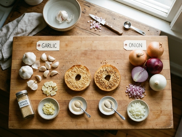 Garlic vs Onion for Bagel - Choosing a pungent aromatic profile