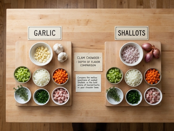 Garlic vs Shallots for Clam Chowder - Comparing Depth Of Flavor