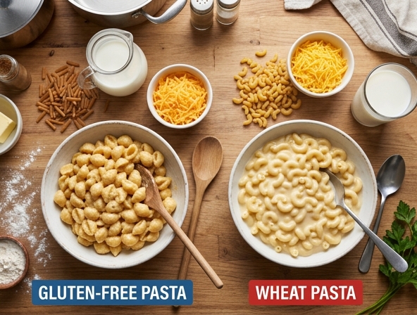 Gluten-Free Pasta vs Wheat Pasta for Macaroni and Cheese - Texture Differences In Sauce Absorption