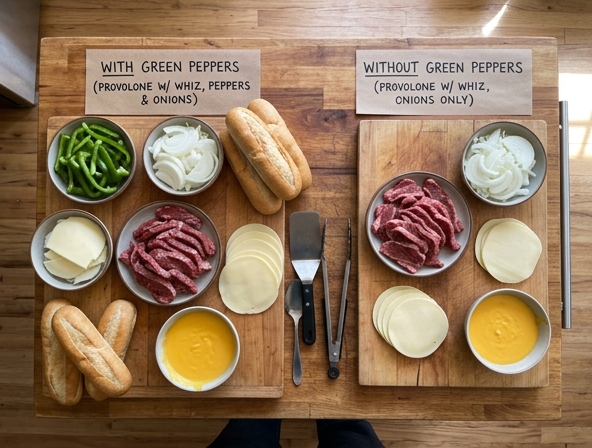 Green Peppers vs No Green Peppers for Philly Cheesesteak - Exploring Regional Variations