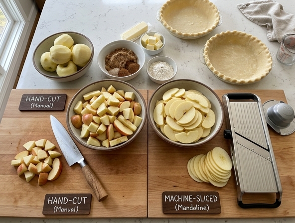 Hand-Cut vs Machine-Sliced for Apple Pie - Maintaining Consistent Texture and Cooking Time