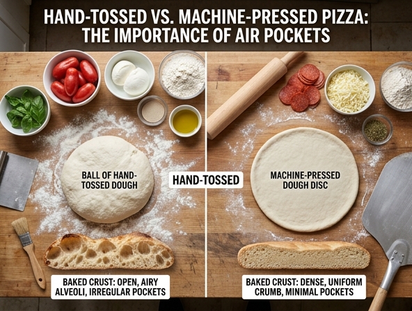 Hand-Tossed vs Machine-Pressed for Pizza - The Importance of Air Pockets