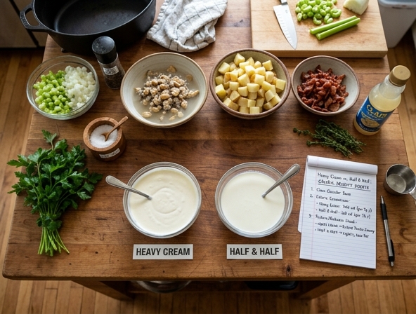 Heavy Cream vs Half And Half for Clam Chowder - Debating Caloric Density
