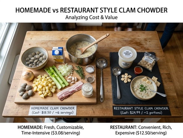 Homemade vs Restaurant Style for Clam Chowder - Analyzing Cost And Value