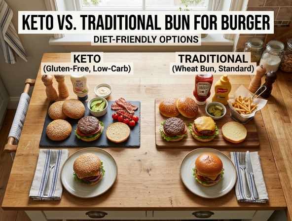 Keto Vs. Traditional Bun For Burger - Diet-Friendly Options
