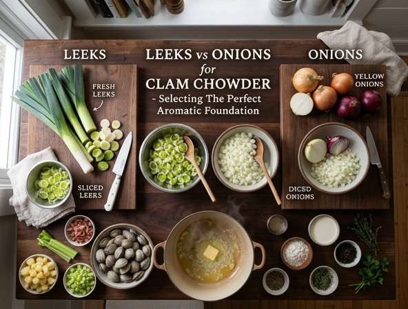 Leeks vs Onions for Clam Chowder - Selecting The Perfect Aromatic Foundation