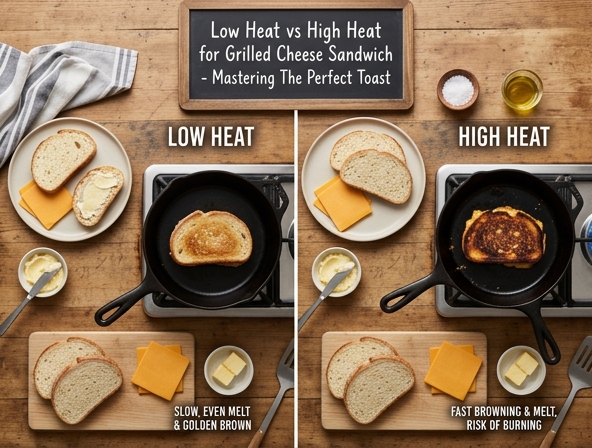 Low Heat vs High Heat for Grilled Cheese Sandwich - Mastering The Perfect Toast