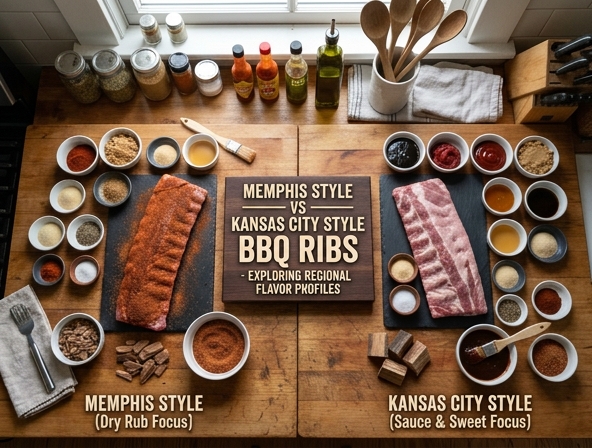 Memphis Style vs Kansas City Style for Barbecue Ribs - Exploring Regional Flavor Profiles