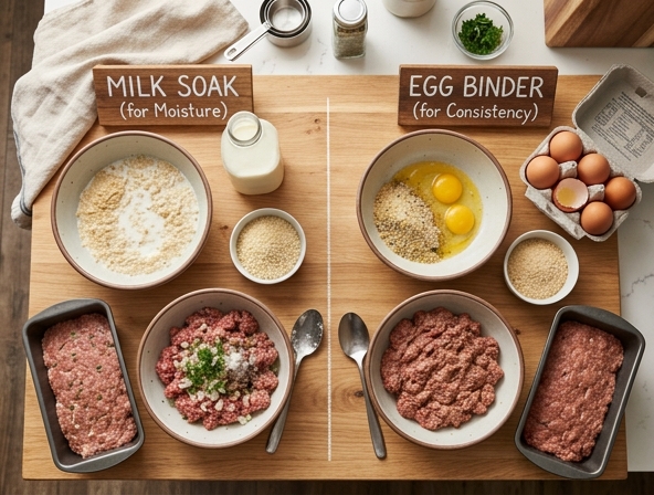 Milk Soak vs Egg Binder For Meatloaf - Improving Moisture And Consistency