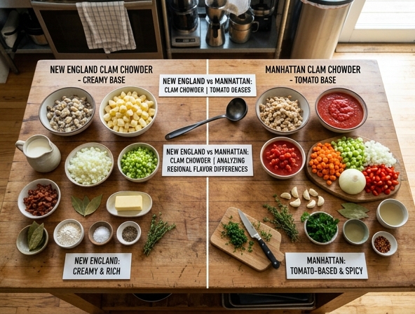 New England vs Manhattan for Clam Chowder - Analyzing Regional Flavor Differences