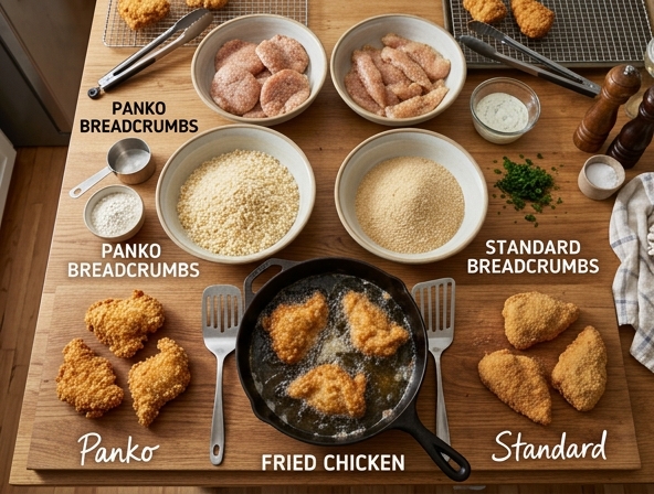 Panko vs Standard Breadcrumbs for Fried Chicken - Elevating The Crunch Factor