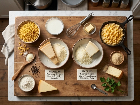 Parmesan vs Pecorino for Macaroni and Cheese - Selecting The Best Salty Finish