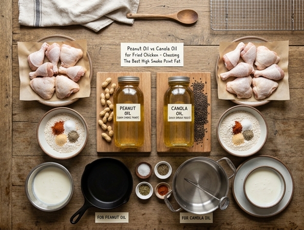 Peanut Oil vs Canola Oil for Fried Chicken - Choosing The Best High Smoke Point Fat