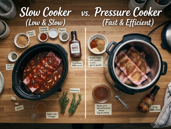 Slow Cooker vs Pressure Cooker for Barbecue Ribs - Expediting The Cooking Process