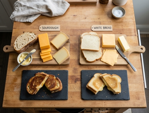 Sourdough vs White Bread for Grilled Cheese Sandwich - Comparing Structural Integrity