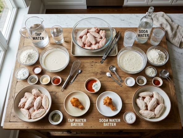 Tap Water Vs Soda Water For Buffalo Wings - Using Batter Liquids For Lightness