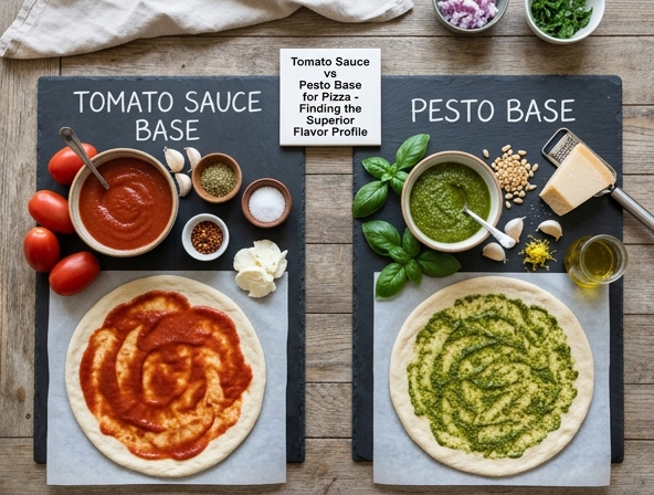 Tomato Sauce vs Pesto Base for Pizza - Finding the Superior Flavor Profile