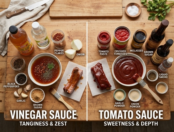 Vinegar Sauce vs Tomato Sauce for Barbecue Ribs - Balancing Tanginess And Sweetness