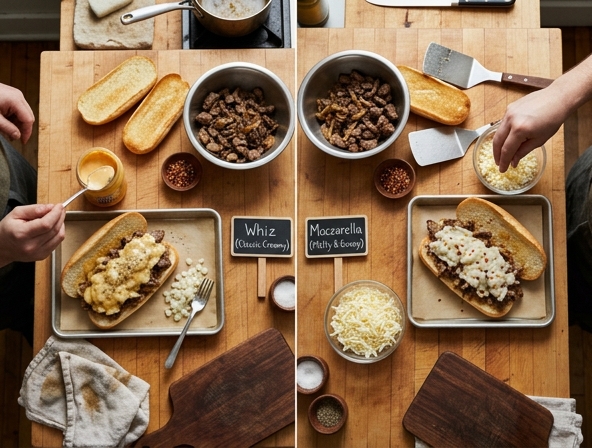Whiz vs Mozzarella for Philly Cheesesteak - Deciding On The Best Melty Topping